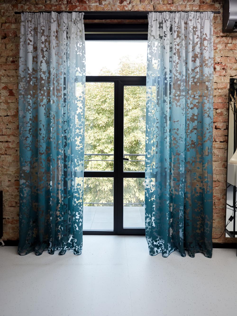 Шторы органза 2 м 2 шт. Бирюзовый (000104368)
