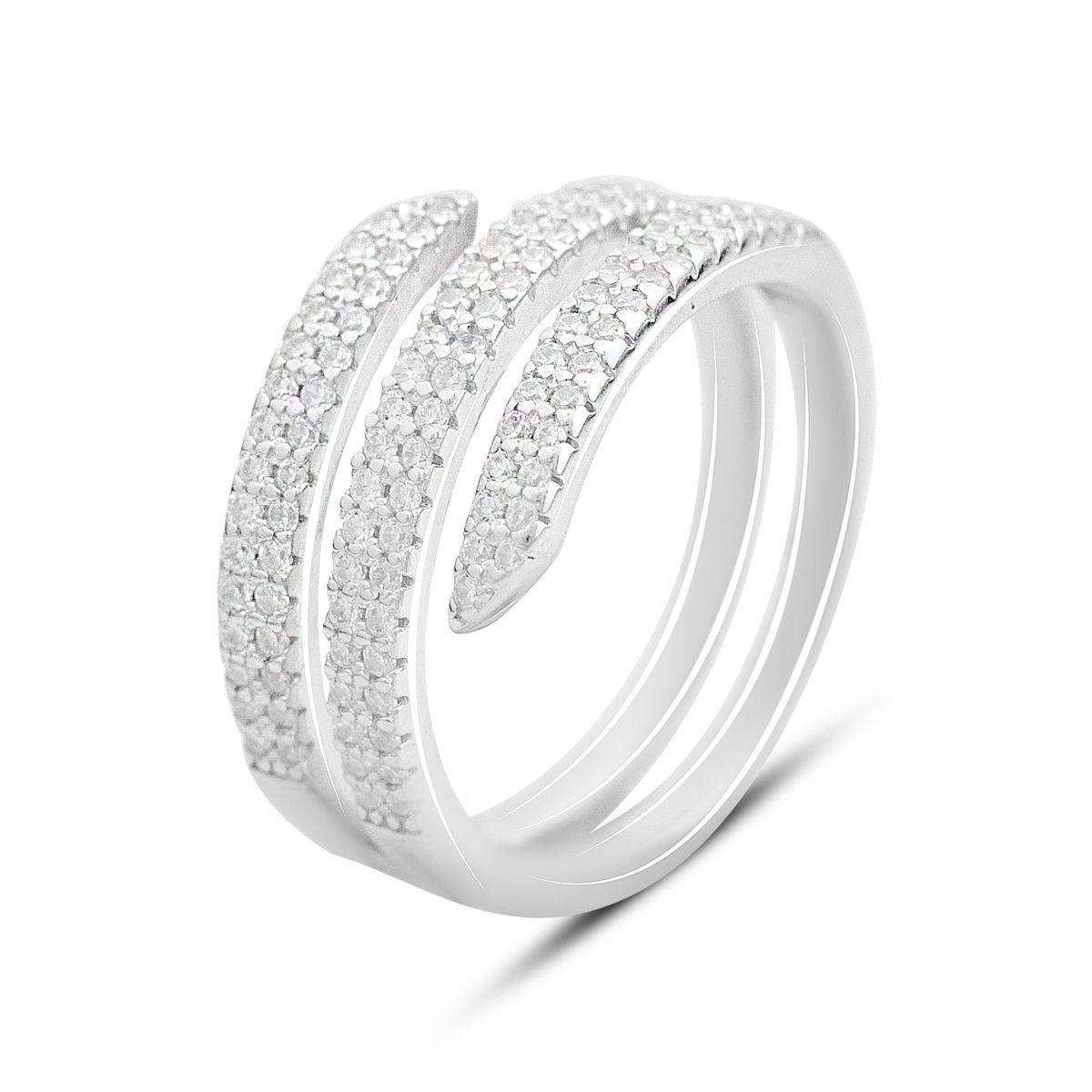 Кольцо серебряное Tiva с фианитами 3,92 г р. 17,5 (2161073)