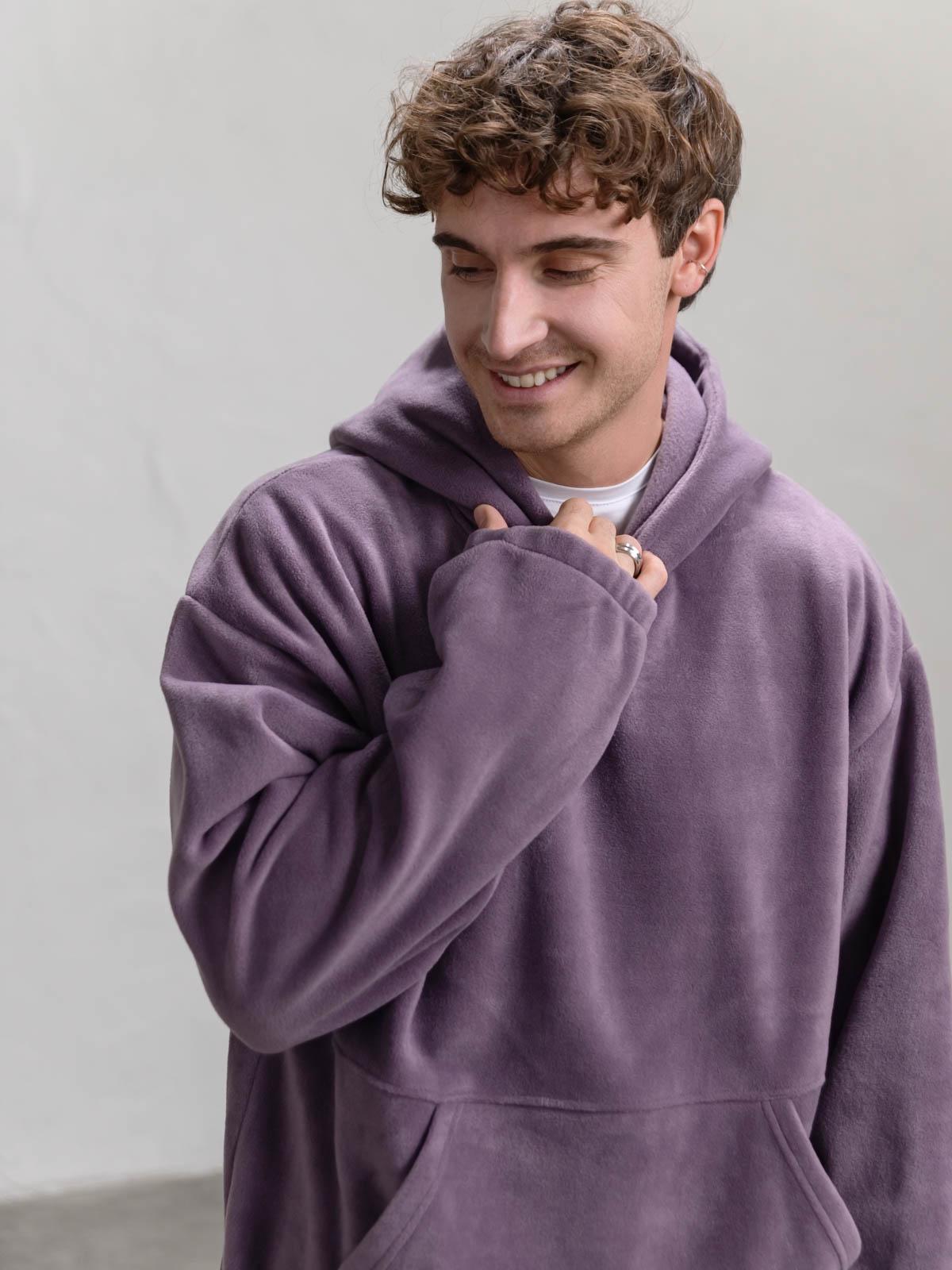 Худи мужской свободный флисовый FROMUS S/M Сиреневый (1121-23) - фото 4 Худи мужской свободный флисовый FROMUS S/M Сиреневый (1121-23) - фото 4