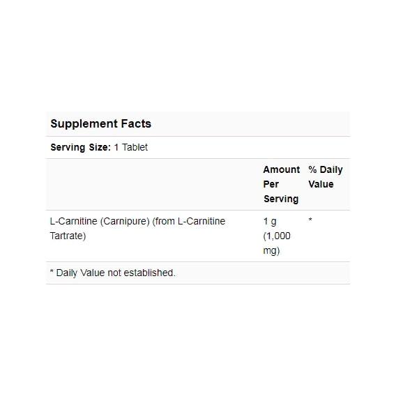 Карнитин NOW Foods L-Carnitine 1000 мг 100 Tabs NF00068 - фото 4