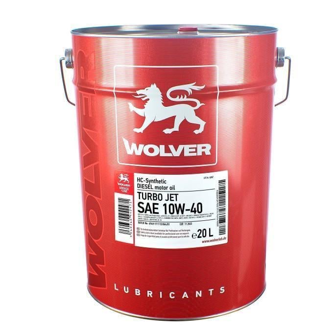 Моторное масло WOLVER TURBO JET SAE 10W-40 20 л (12798)