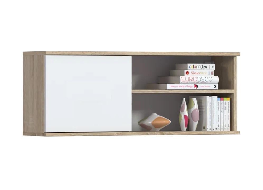 Полиця книжкова на стіну Klick-System ПК-50 Дуб сонома/Білий