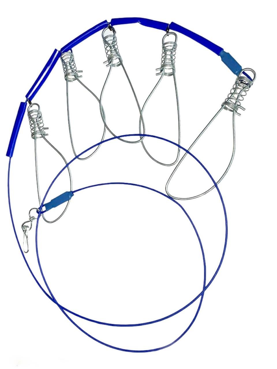 Кукан рыболовный на 5 карабинов металлический трос (1649710900)