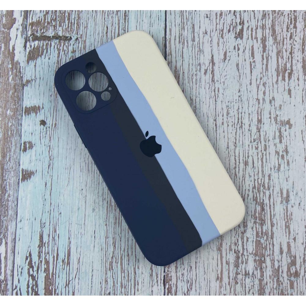 Радужный Чехол Накладка С Закрытой Камерой Rainbow Silicone Case для iPhone 12 Pro Цвет №14