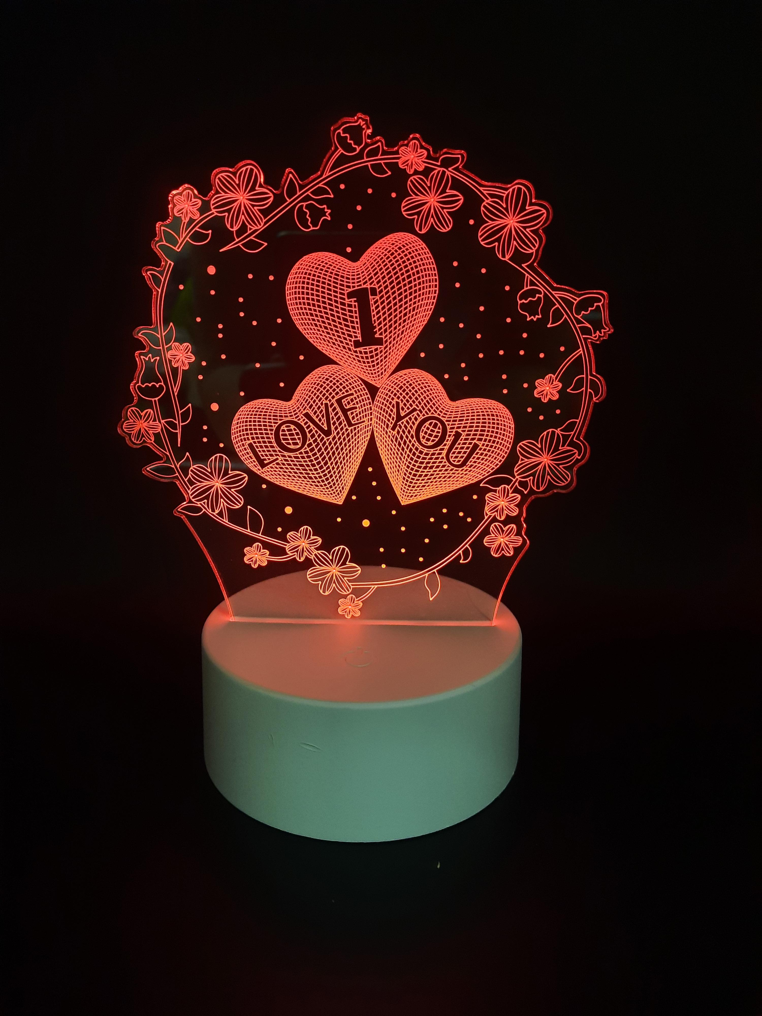 Нічник LED 3D Love Квіти 16 кольорів - фото 3