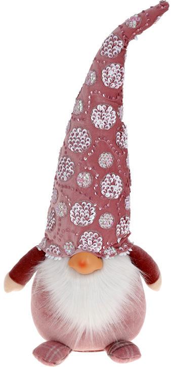 Игрушка мягкая Гном 24х18х60 см Розовый с пайетками