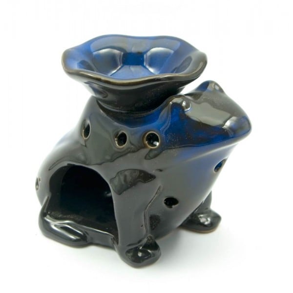 Аромалампа керамічна Жабка 10х12х9 см Зелений