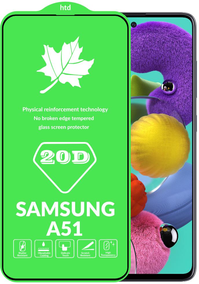 Защитное стекло 20D Glass для Samsung Galaxy A51 A515 большой радиус (15772)