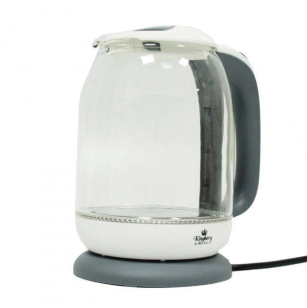 Електрочайник дисковий Kingberg KB 2028 скло 1,7 л Білий (14114602) - фото 2