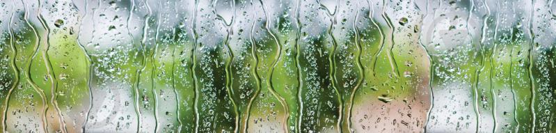 Наклейки кухонный фартук  Zatarga "Дождь на стекле"  600х2500 мм Зеленый (Z180266)