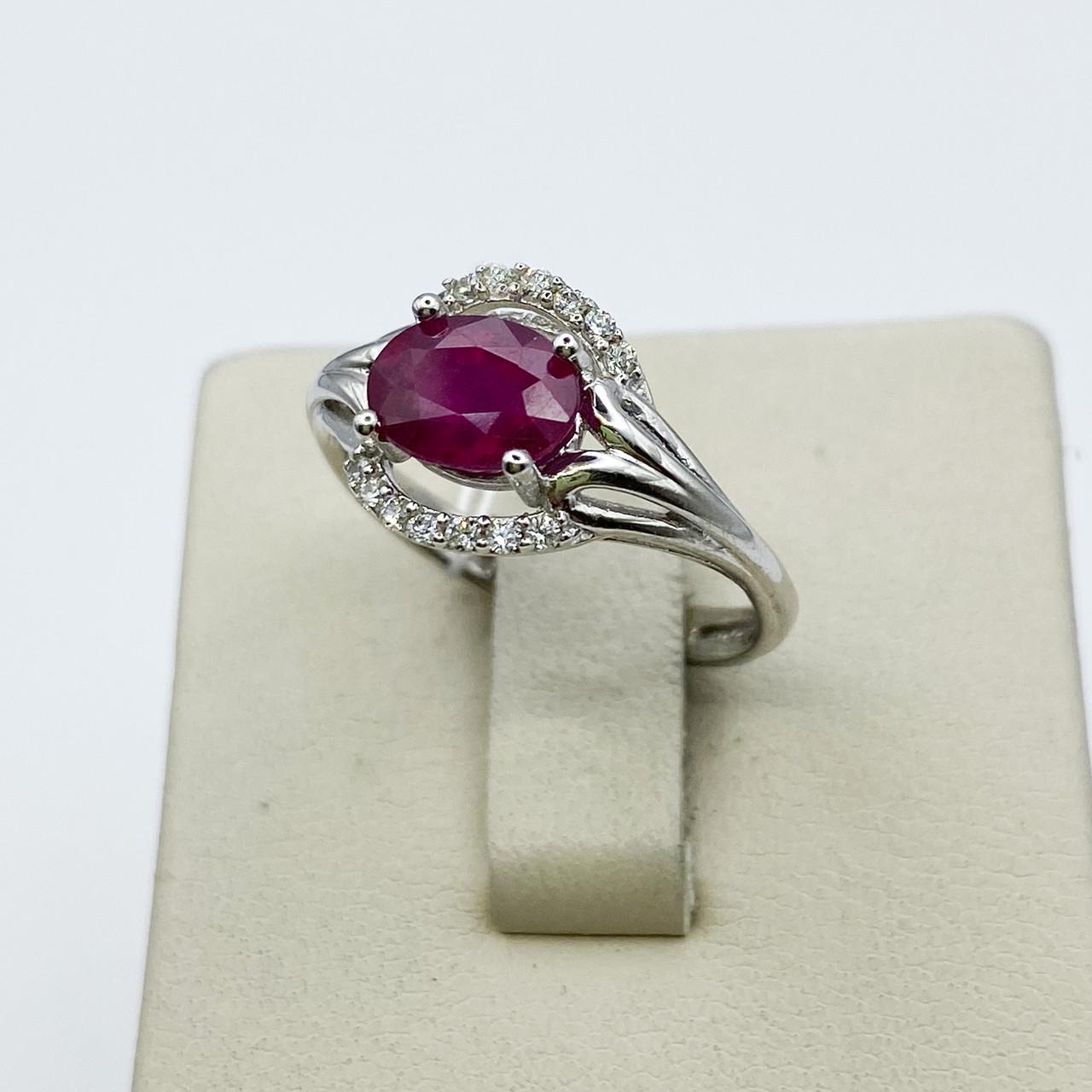 Кольцо серебряное с рубином р. 18 2,79 г (1958228659)