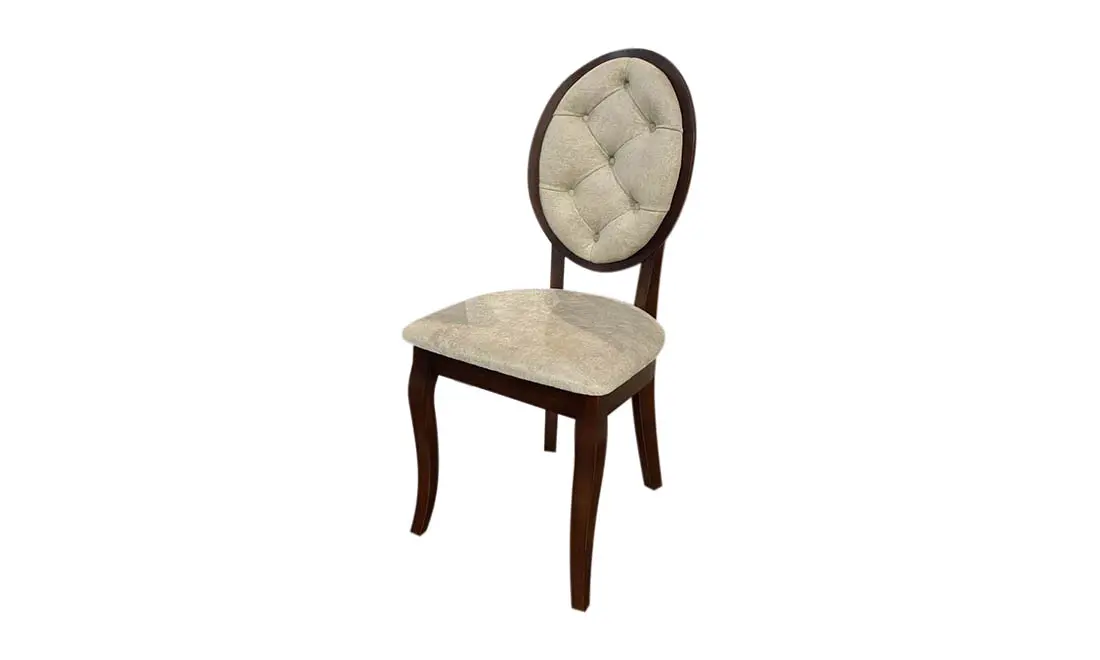 Стілець Альбіна масив дерева тканина 450x450x963 мм Світло-бежевий/Горіх