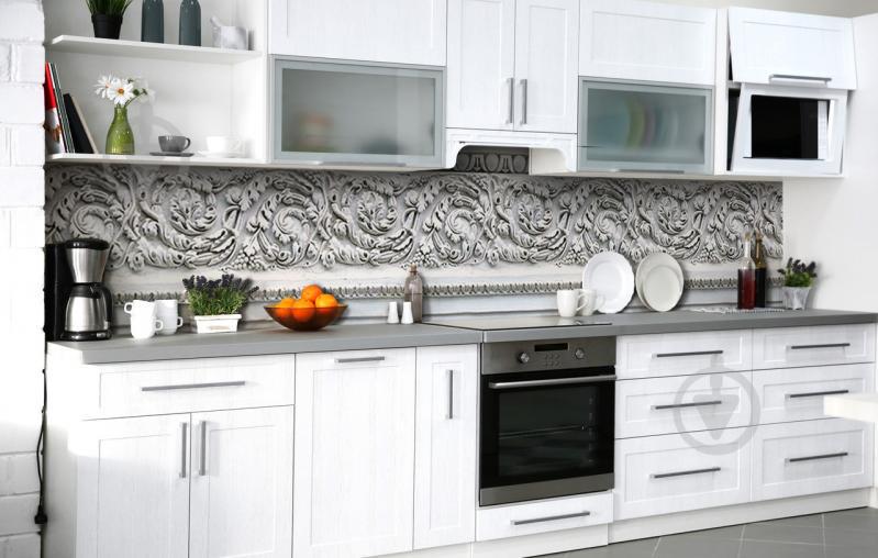 Скинали на кухню Zatarga «Идеальная лепнина» 650х2500 мм виниловая 3Д наклейка кухонный фартук самоклеящаяся Скинали на кухню Zatarga «Идеальная лепнина» 650х2500 мм виниловая 3Д наклейка кухонный фартук самоклеящаяся