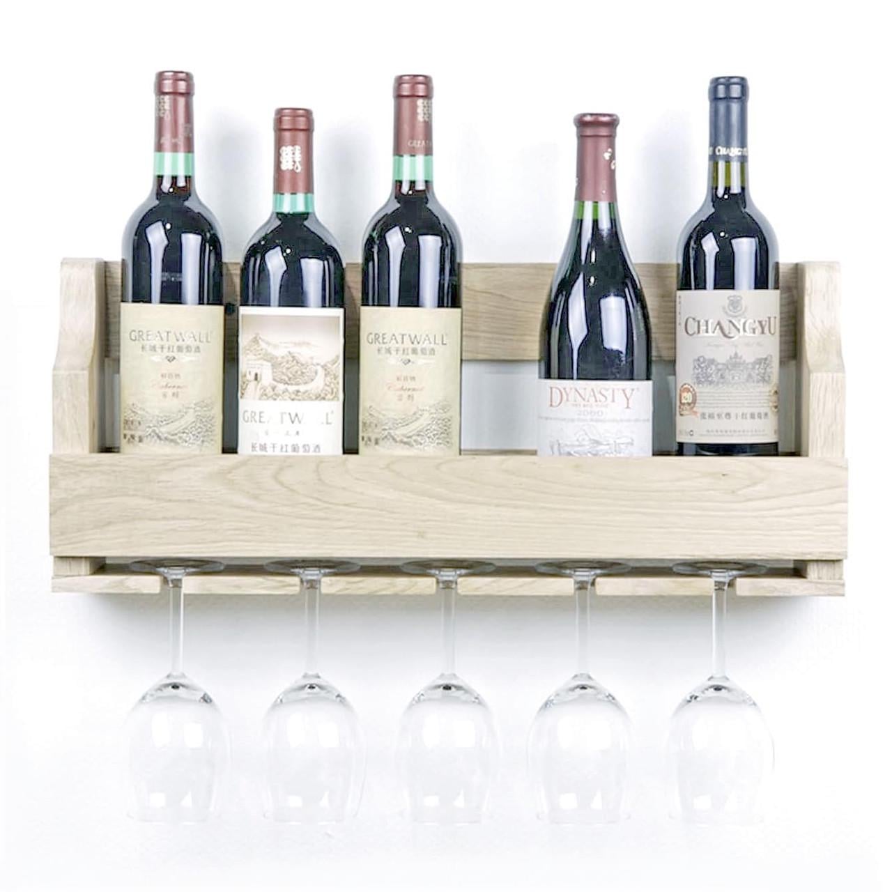 Полка для вина настенная из дерева Токио Бланже (ПНК-000101)