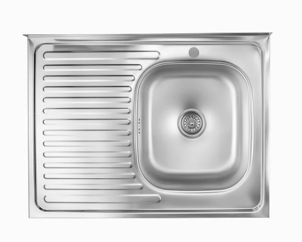 Мийка кухонна з нержавіючої сталі права 80x60 см 6 мм (30631916)