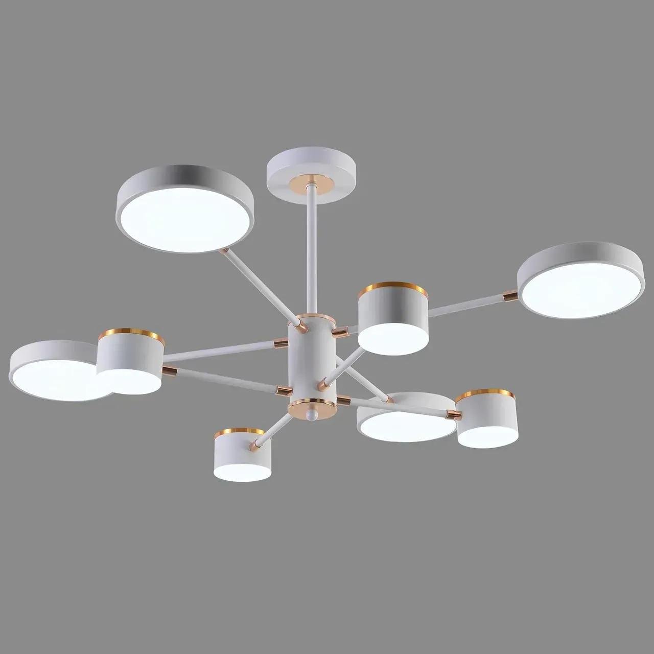 LED-люстра потолочная Sirius на восемь плафонов 3000/6500К IP20 B X13288/8 WT+FGD 132W Белый (28686495)