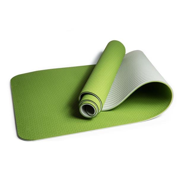 Коврик для йоги и фитнеса EasyFit TPE+TC 6 мм двухслойный Зеленый/Cерый (EF-1924-G/Gr)