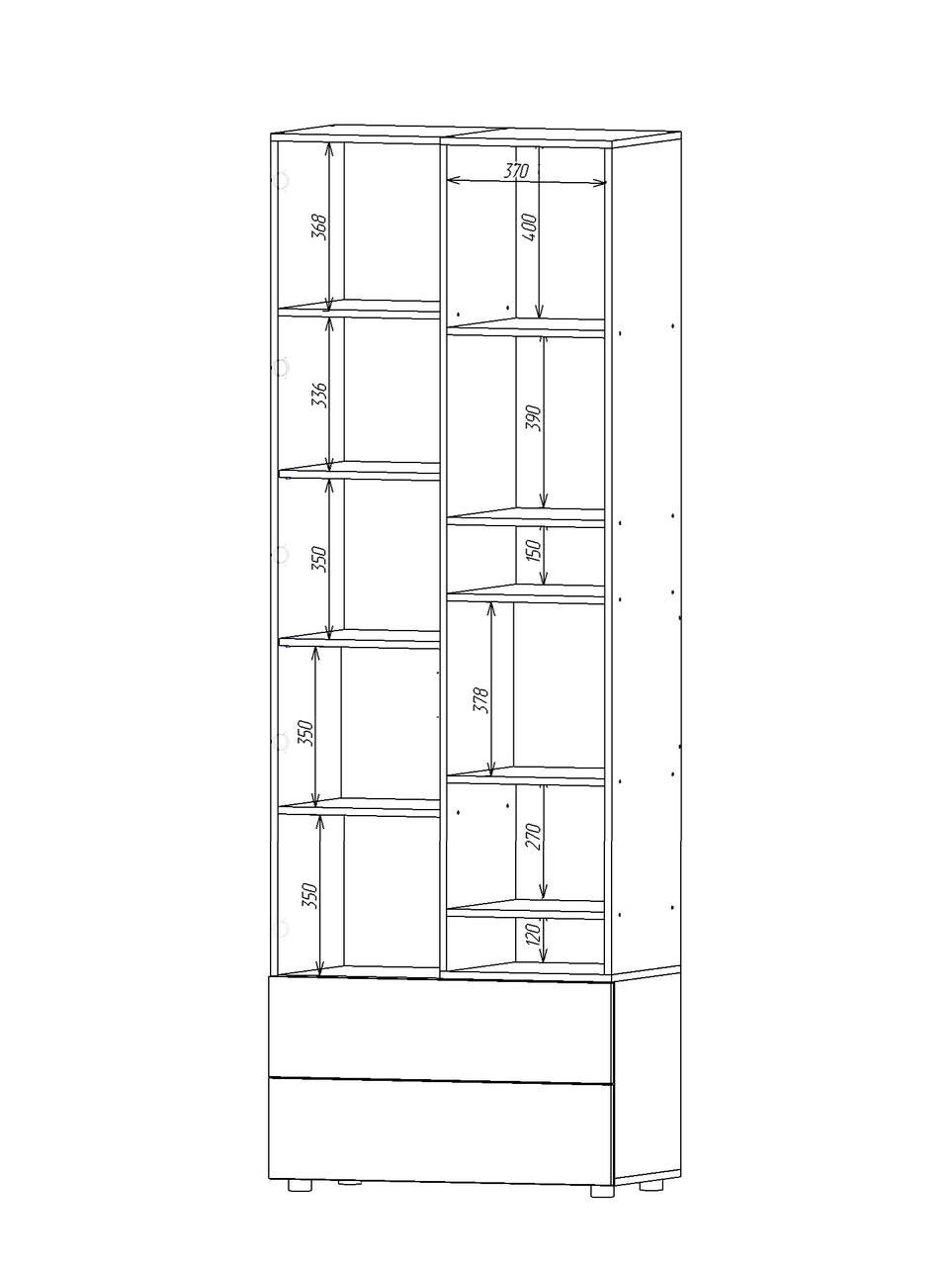Шафа Metkas Home A002R ЛДСП 1000x420x2300 мм Антрацитовий/Білий Сніг - фото 5