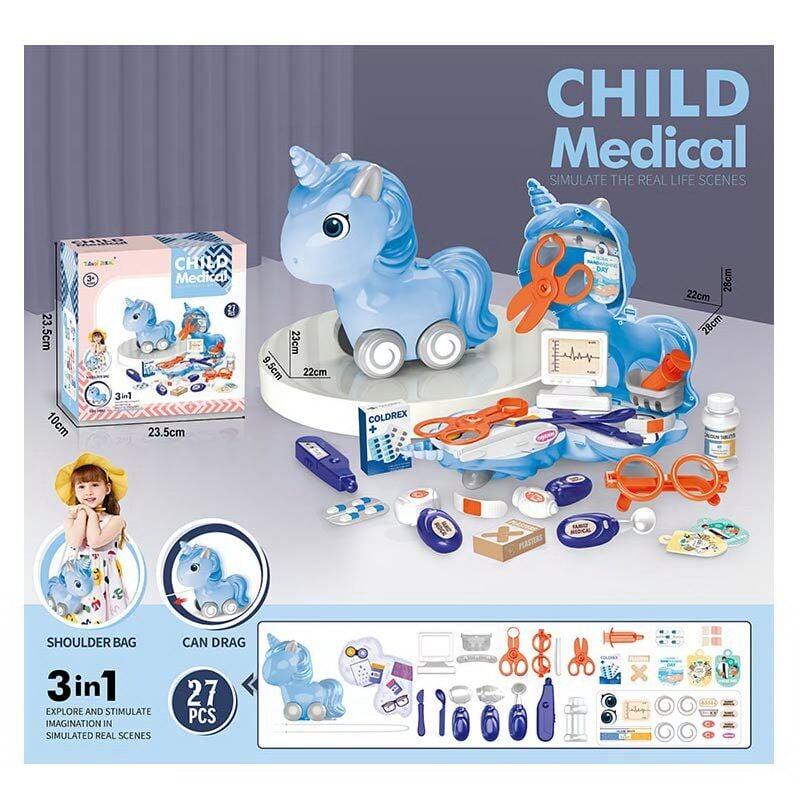 Набор врача Child Medical Единорог 3в1 с аксессуарами (G_8023) - фото 2 Набор врача Child Medical Единорог 3в1 с аксессуарами (G_8023) - фото 2
