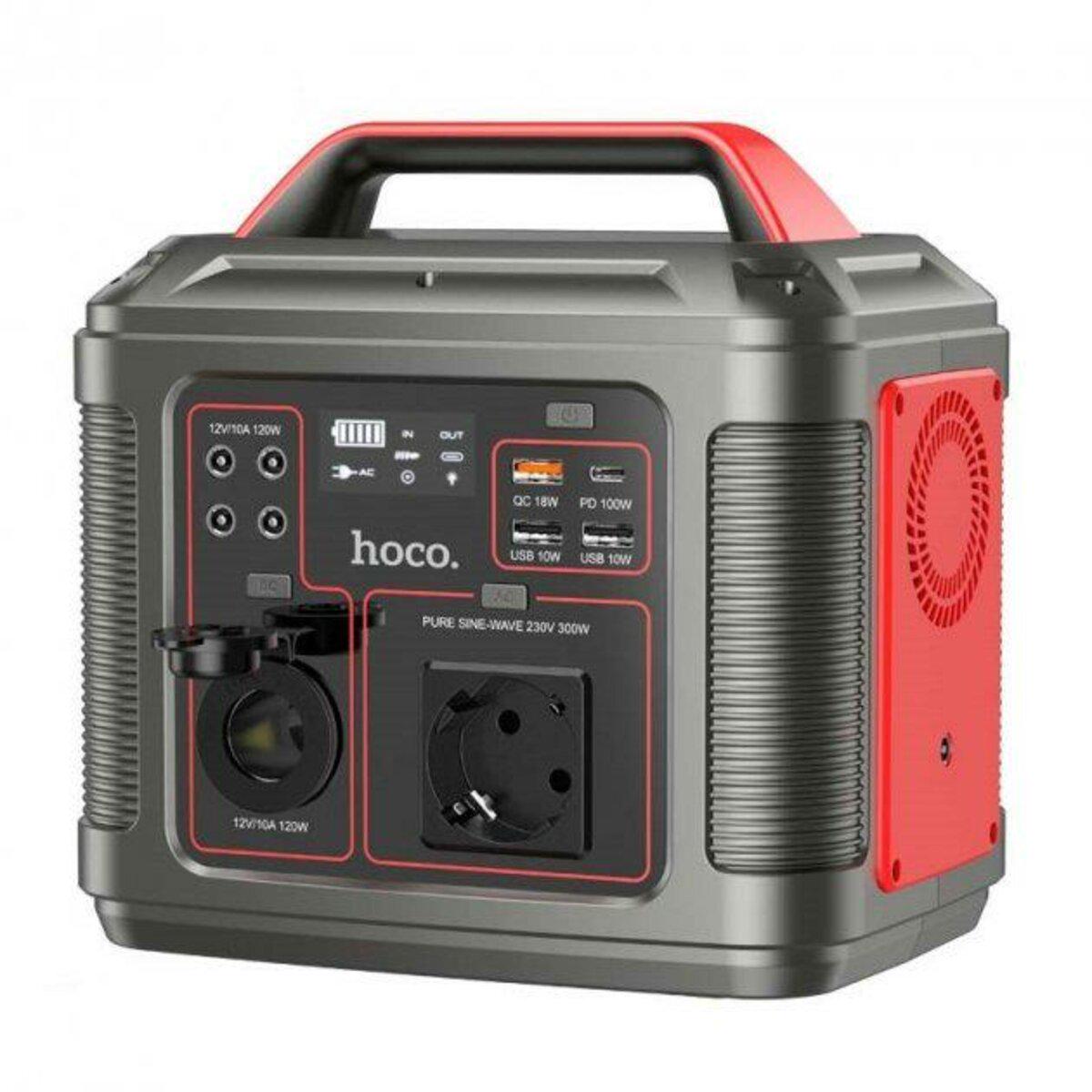 Портативна зарядна станція Hoco DB28 300W Iron Gray/Red (6931474781987)