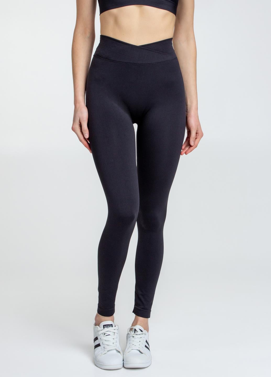 Легінси жіночі безшовні з мікрофібри Giulia LEGGINGS FLOW L/XL Black (4823116936485)