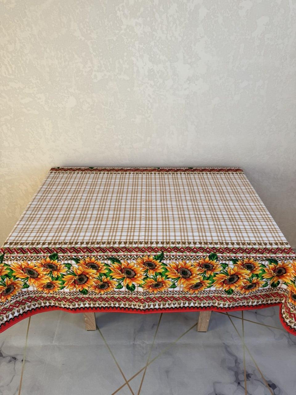 Скатерть хлопчатобумажная Подсолнечник 110х150 и полотенца 4 шт. 35х70 см Коричневый (П4К-Al-nabir-lyon-0068)