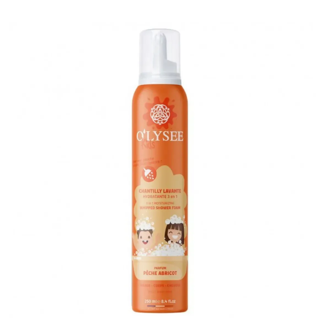 Крем-пенка для купания детская O'LYSEE Kids Moisturizing Shower Foam 3в1 с ароматом персика и абрикоса 250 мл (3520710010559)