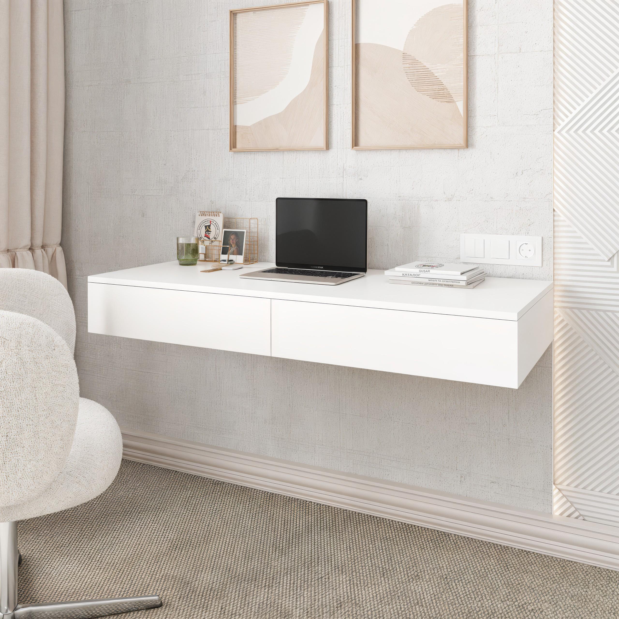 Стол письменный подвесной FT-222 1200x500х160 мм Белый