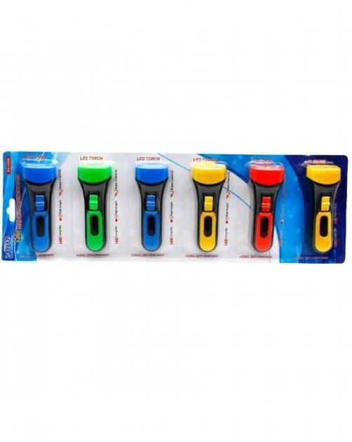 Набор фонарей ручной на батарее 1R6 1258 пластмассовый 12,5 см 6 шт.