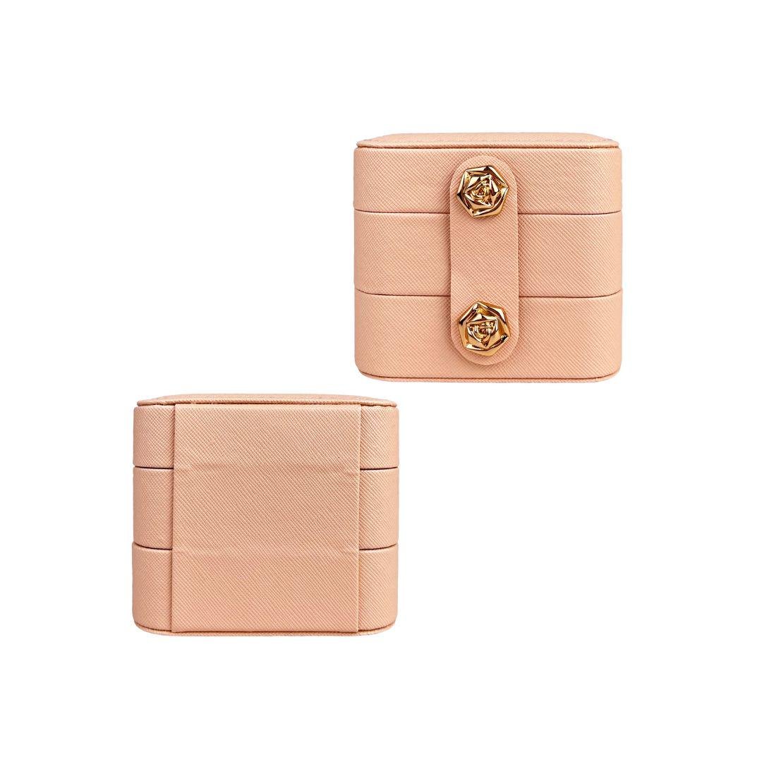 Шкатулка для украшений компактная 9,5х9,5х8 см Пудровый (ШДД-33-1) - фото 5 Шкатулка для украшений компактная 9,5х9,5х8 см Пудровый (ШДД-33-1) - фото 5