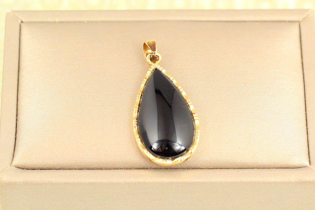 Кулон Черный оникс капля 3,3 см (28809231)
