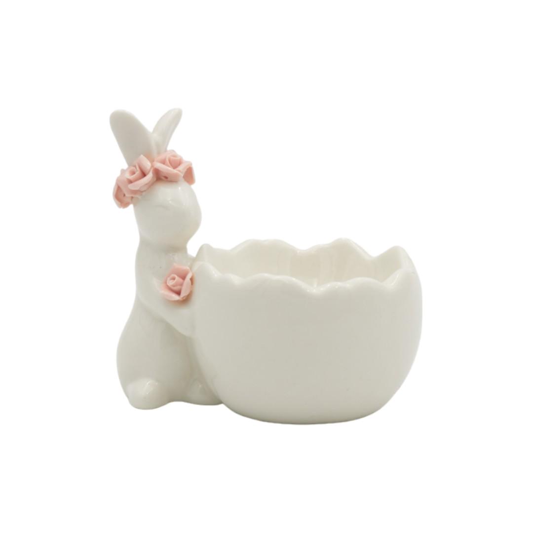 Подставка для яйца Зайка с цветами (01_P0202021276) - фото 2