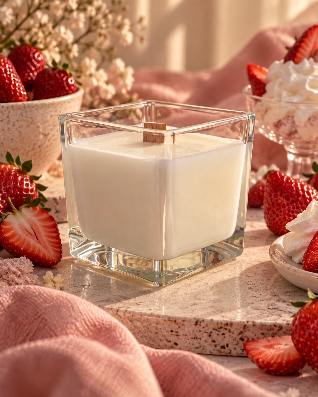 Свеча ароматическая Franterro Prism Strawberries&Cream 280 г (FRN-1115)