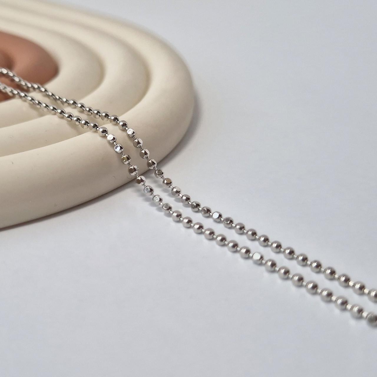 Ланцюжок із кульками срібло 925 проби родоване 3,69 г 45 см (plqd180rod) - фото 4 Ланцюжок із кульками срібло 925 проби родоване 3,69 г 45 см (plqd180rod) - фото 4