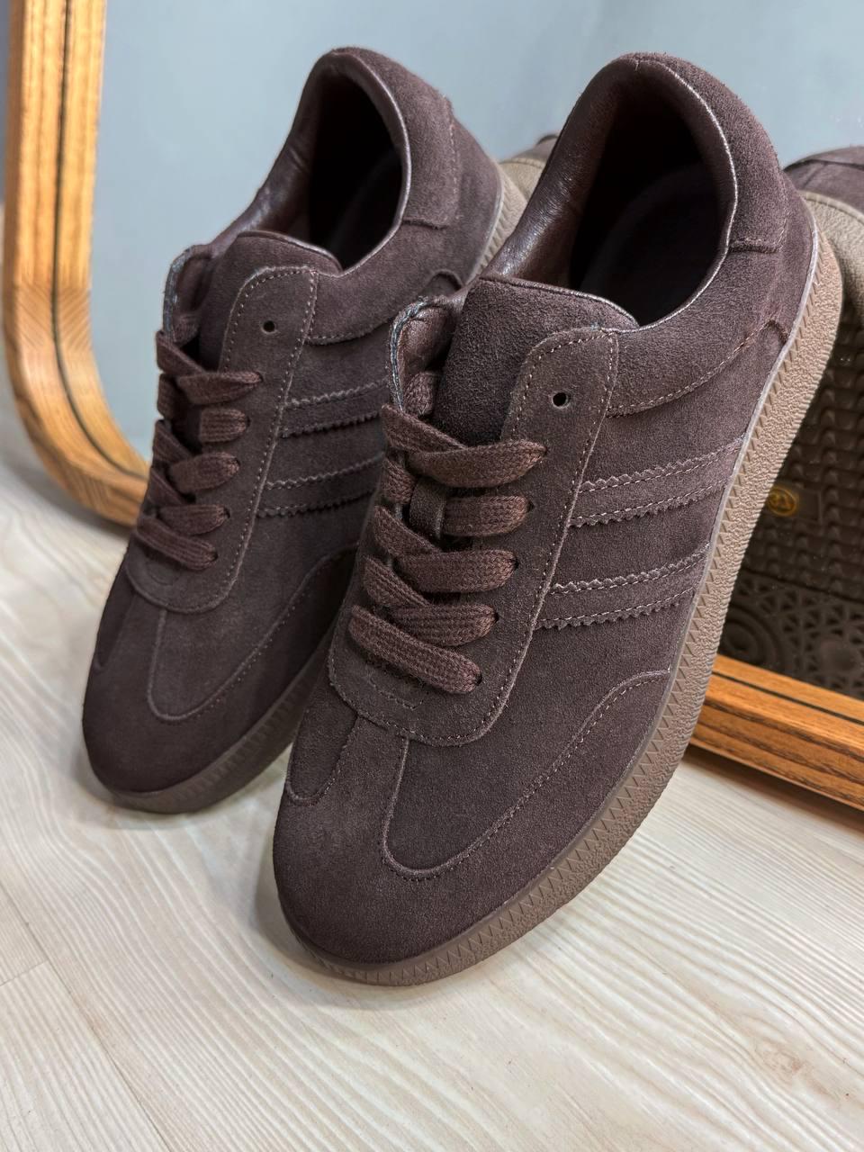 Кеди жіночі Hengji 8009-13 samba замшеві р. 40 25,5 см Коричневий