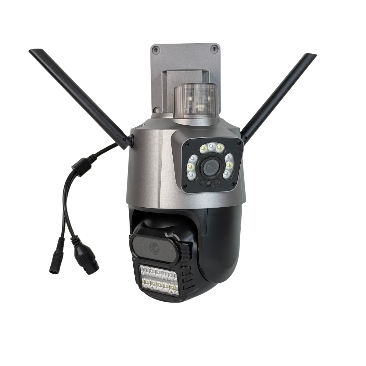 Камера відеоспостереження вулична Camera Outdoor 8MP 4K IP Wi-Fi PTZ 360° подвійний об'єктив/екран Чорний (4K-360)