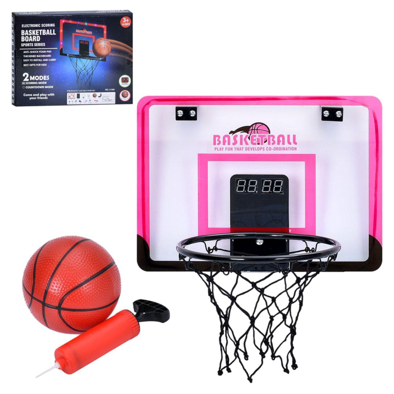 Баскетбольное кольцо MR 1406 с щитом/электронным табло/подсветкой и мячом с насосом (25990261)