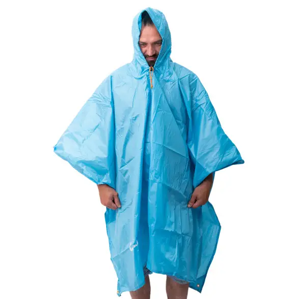 Дощовик-пончо захисний з капюшоном One size Блакитний (LU-029BL) - фото 2