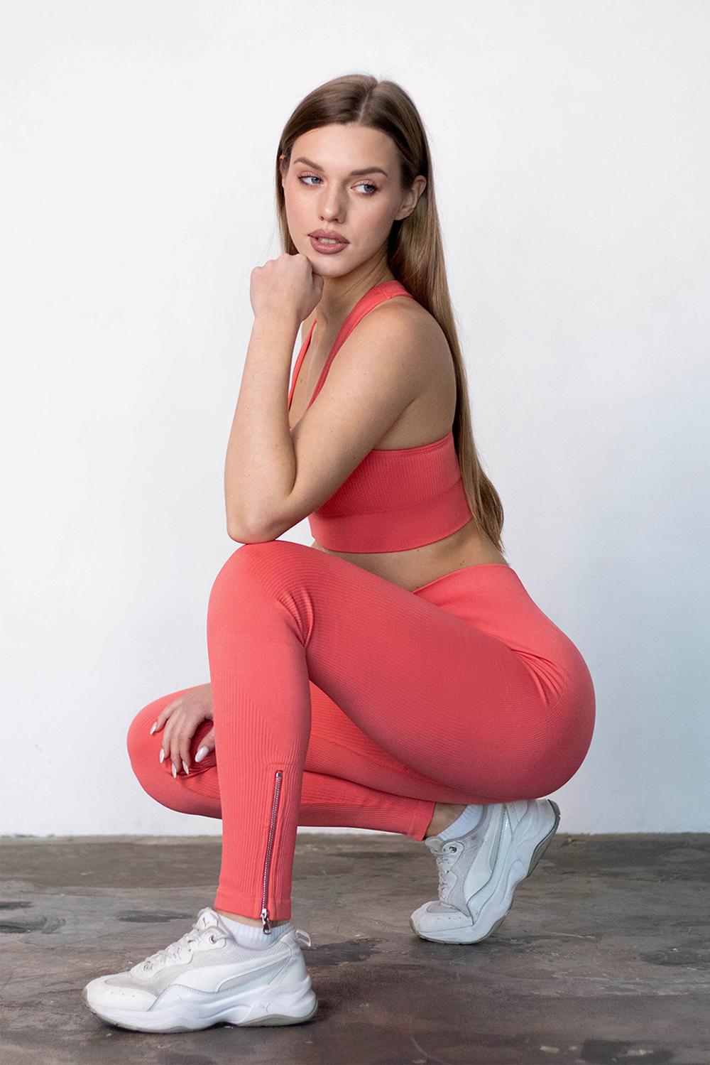 Легінси жіночі Giulia Flexing leggins Urban Chic B03 з компресійною талією S Red-coral