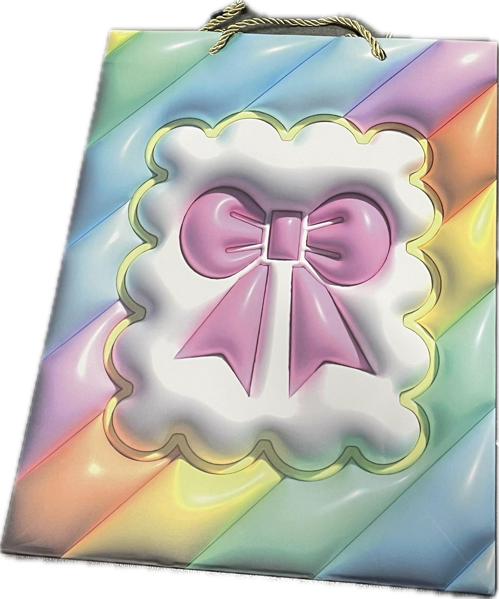 Пакет подарочный бумажный Stenson R96980-M Rainbow Бант 3D с ручками 26х32х12 см