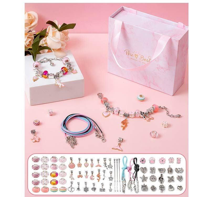 Набір для творчості для створення шарм браслетівта кольє з намистин 66 шт.