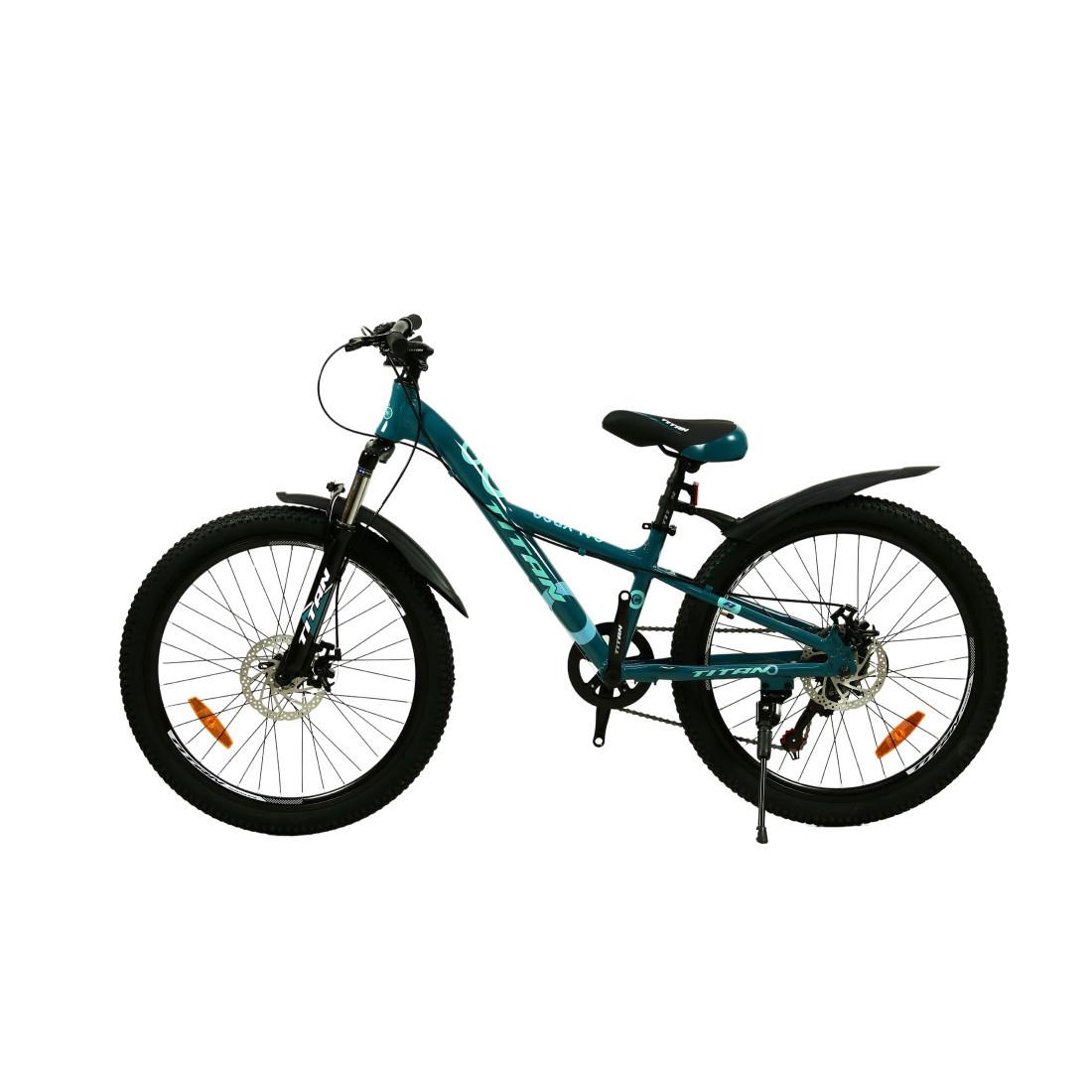 Велосипед Titan Calypso 24"/11" Темно-зелений/блакитний - фото 3
