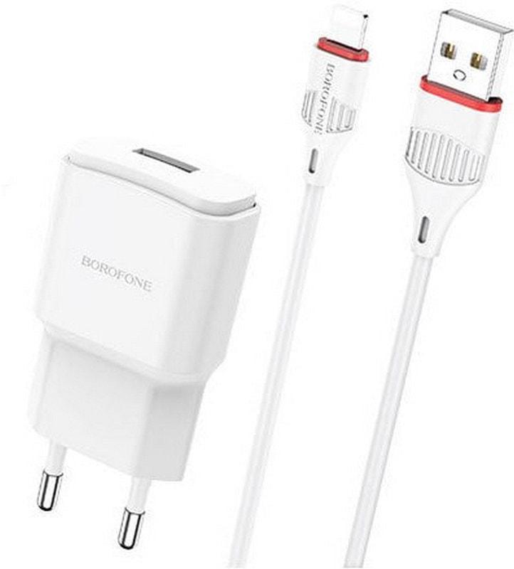 Устройство зарядное Borofone BA48A 1 USB кабель Lightning 2,1A White (36719) - фото 5 Устройство зарядное Borofone BA48A 1 USB кабель Lightning 2,1A White (36719) - фото 5