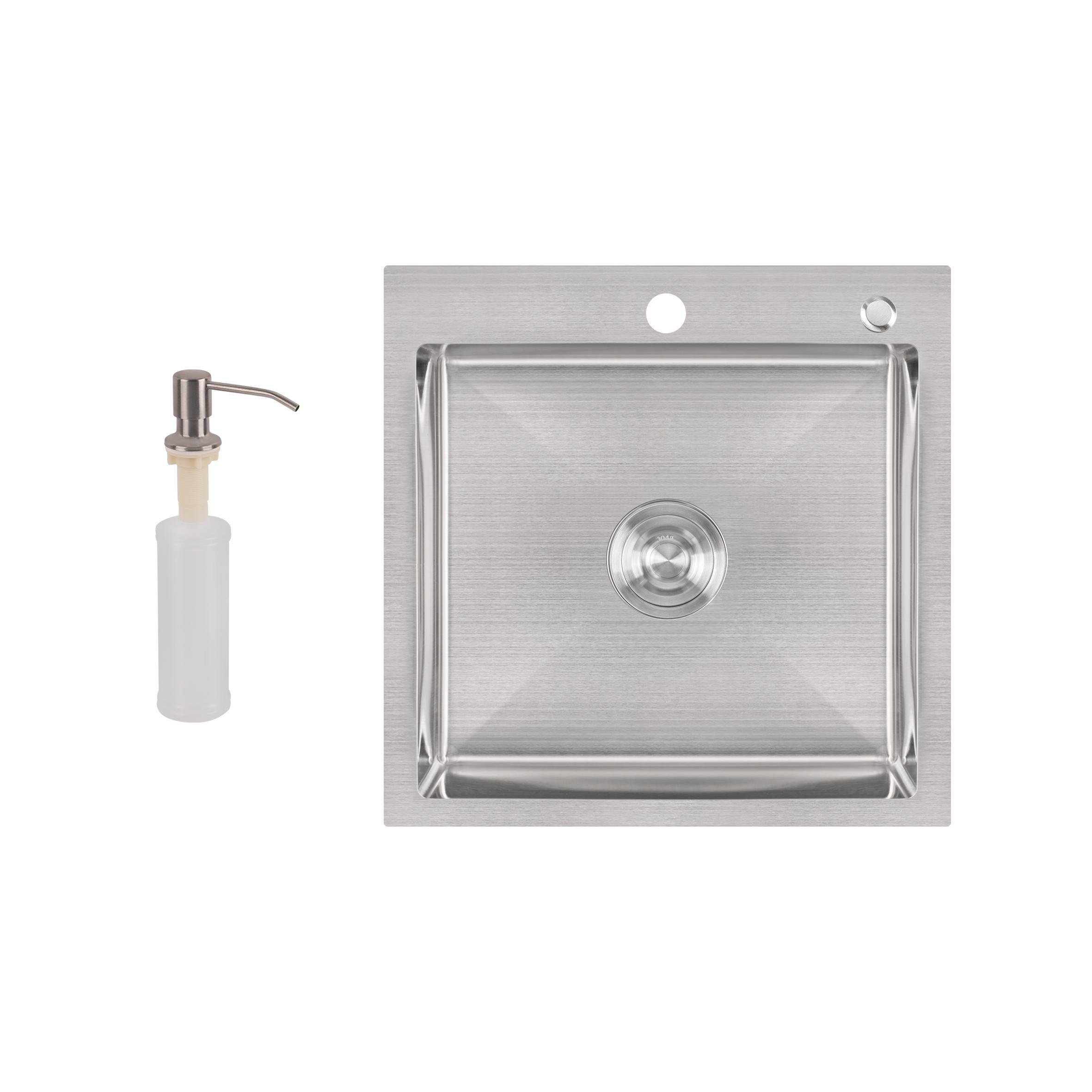 Мойка для кухни Lidz Handmade H5050 встроенная 3,0/1,0 мм Brushed Steel (LDH5050BRU35375)