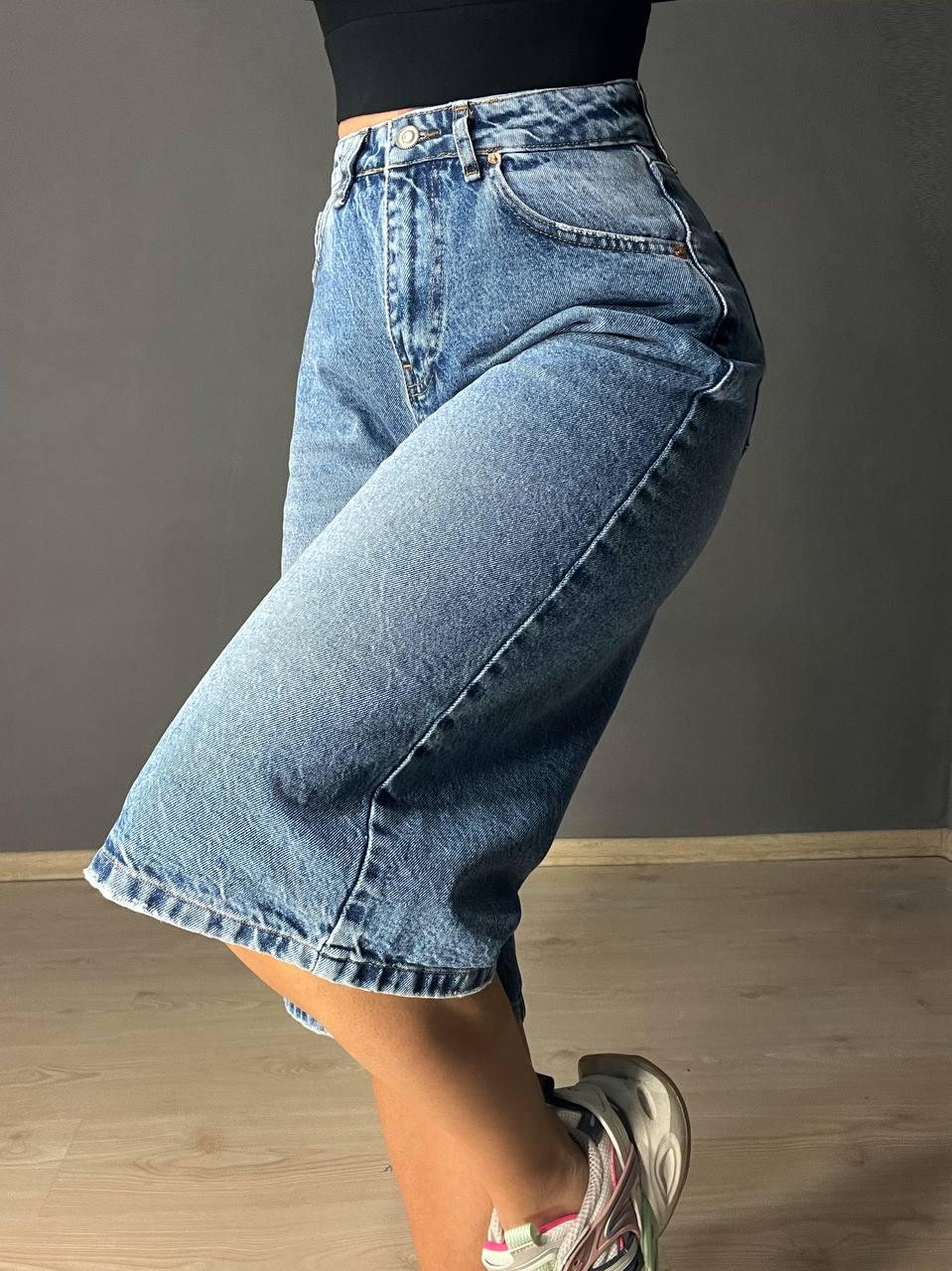 Шорты женские джинсовые Mikaletta 9713 бермуды длинные р. 25 Светло-синий (4273) - фото 7