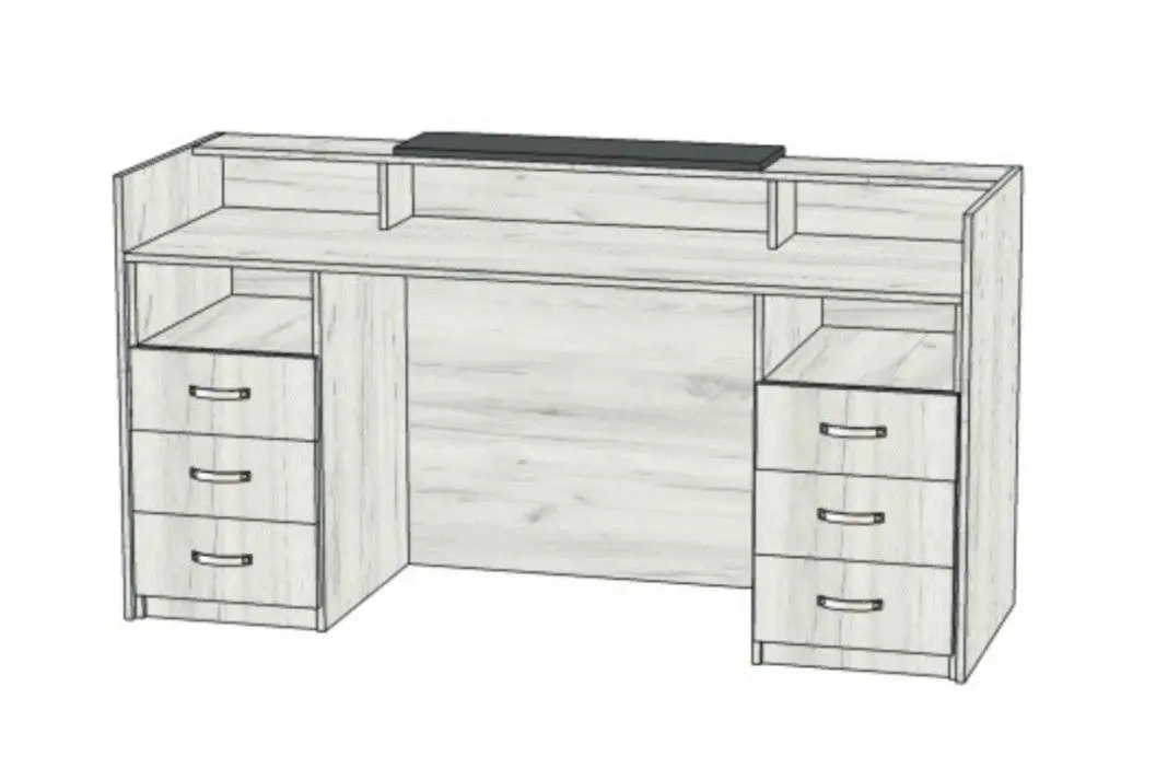 Стойка администратора Tobi Sho Ресепшн/1 для офиса/салона с подсветкой и ящиками/2000х800х1000 мм Фаервуд/Черный - фото 4 Стойка администратора Tobi Sho Ресепшн/1 для офиса/салона с подсветкой и ящиками/2000х800х1000 мм Фаервуд/Черный - фото 4