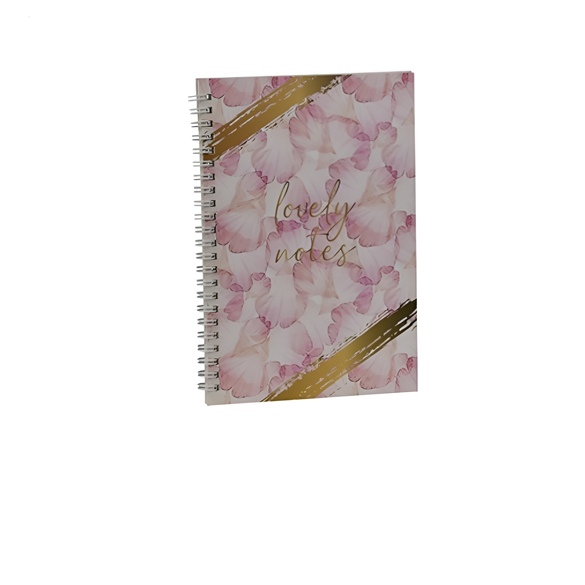 Блокнот з боковою спіралью Stenson Fiori Квіти 58 листів А5 Білий з золотим (WW01541ST)