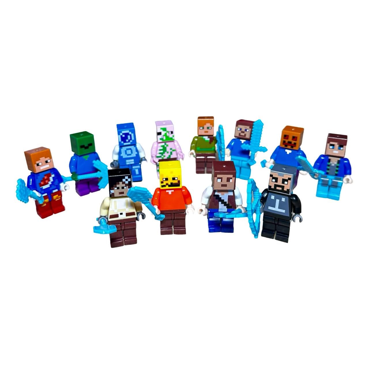 Игровые фигурки Minecraft 12 шт. с оружием (0302E)