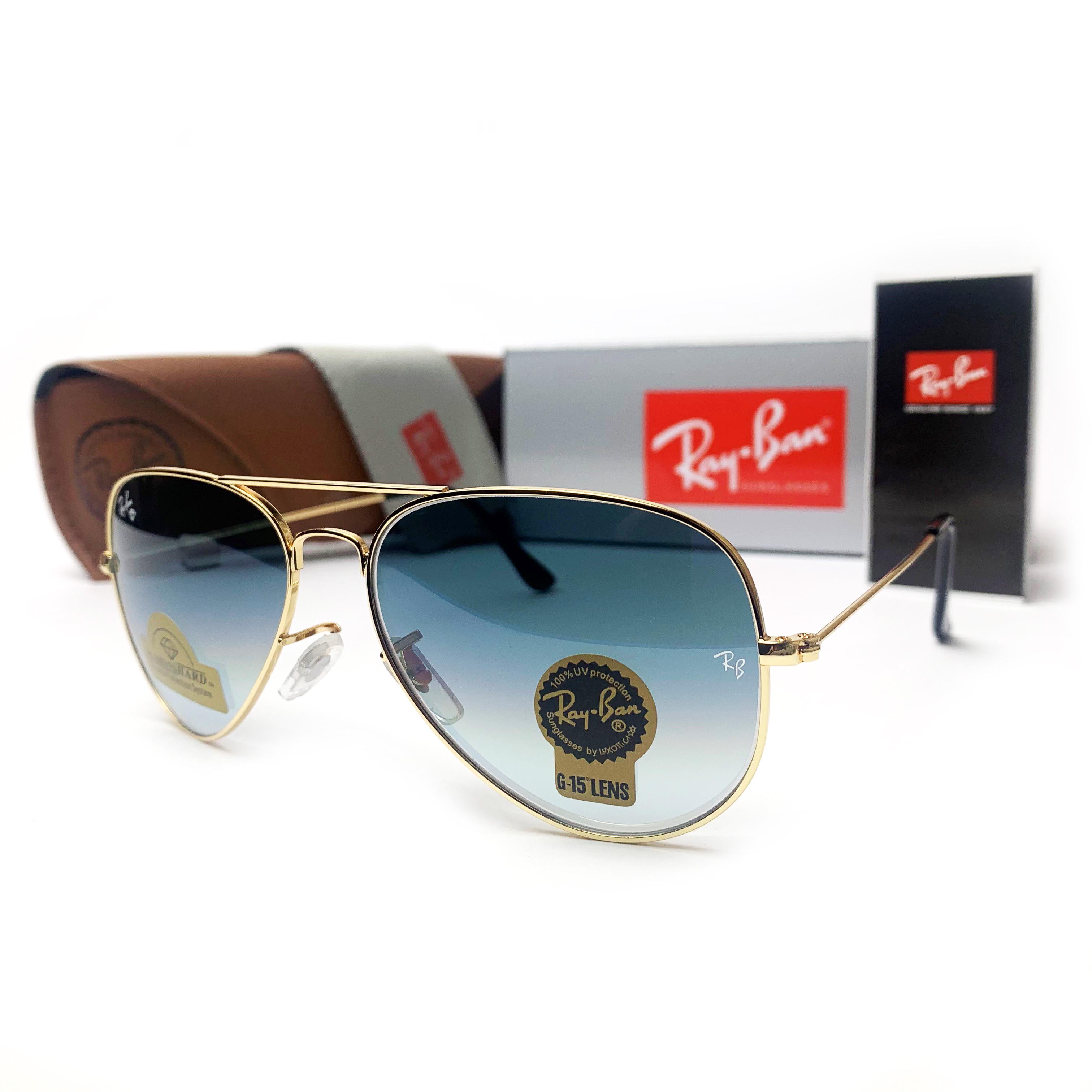 Солнцезащитные очки Aviator 3025 капли Голубой градиент