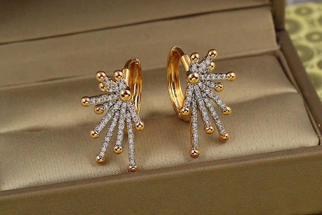 Серьги Xuping Jewelry залп с родием 2,2 см Золотистый (26976025)